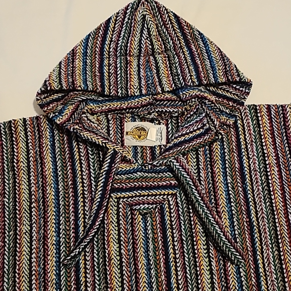 Earth Ragz The Best Solution For Evolution, Size M, Pullover Poncho Hoodie Baja